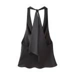 Willshela Women Fashion Solid Backless Lace Up Pleated Side Zipper Tops Vintage Halter Neck Sleeveless Female Chic Lady Tops - Image 3