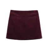 Willshela Women Fashion Solid Side Zipper A-Line Mini Skirt Vintage High Waist Female Chic Lady Skirts - Image 5
