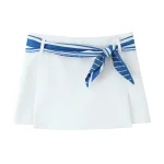 Willshela Women Fashion With Belt Side Zipper Mini Skirts Shorts Vintage High Waist Female Chic Lady Shorts