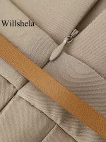 Willshela Women Fashion With Belt Solid Pleated Side Zipper Mini Skirts Shorts Vintage High Waist Female Chic Lady Shorts - Image 5