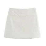 Willshela Women Fashion Solid Side Zipper A-Line Mini Skirt Vintage High Waist Female Chic Lady Skirts - Image 2