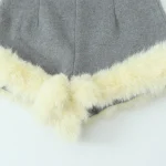 Willshela Women Fashion Faux Fur Grey Side Zipper Mini Shorts Vintage High Elastic Waist Female Chic Lady Shorts - Image 4