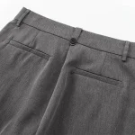 Willshela Women Fashion Grey Front Zipper Pleated Wide Leg Pants Vintage High Waist Full Length Female Chic Lady Trousers - Image 6