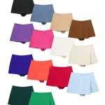 Willshela Women Fashion Solid Asymmetrical Side Zipper Skirts Shorts Vintage High Waist Female Chic Lady Shorts