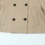 Willshela Women Fashion Khaki Double Breasted Short Trench Jacket Vintage Notched Neck Long Sleeve Female Chic Lady Coat Outfits - Image 4