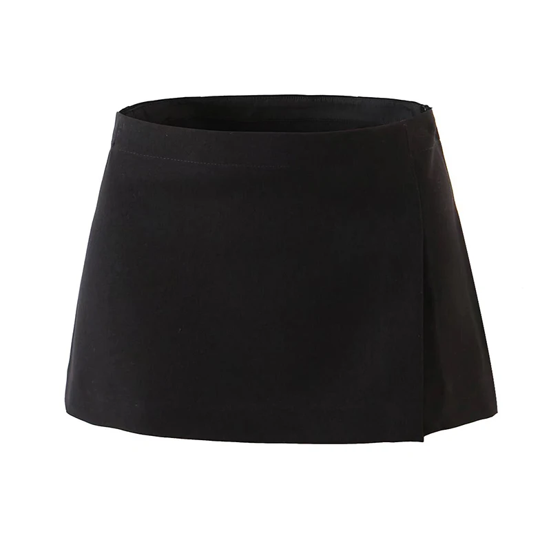 kf-Sd301e75e1e5542dea393a92fe247df10I Willshela Women Fashion Black Side Zipper Slit A-Line Mini Skirt Vintage High Waist Female Chic Lady Skirts - Image 1