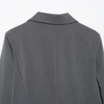 Willshela Women Fashion With Pockets Grey Double Breasted Blazer Vintage Long Sleeves Notched Neck Female Office Lady Outfits - Image 6