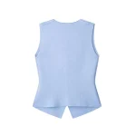 Willshela Women Fashion Solid Single Breasted Knitted Vest Tank Tops Vintage V-Neck Sleeveless Female Chic Lady Top - Image 6