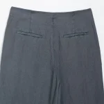 Willshela Women Fashion Grey Pleated Front Zipper Straight Pants Vintage High Waist Full Length Female Chic Lady Trousers - Image 6