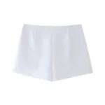 Willshela Women Fashion With Bow Solid Side Zipper Mini Skirts Shorts Vintage High Waist Female Chic Lady Shorts - Image 5